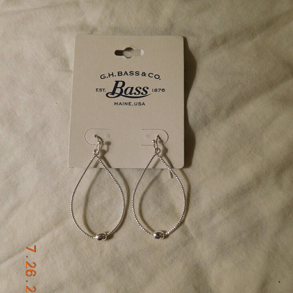 Bass teardrop hoop earrings-NWT