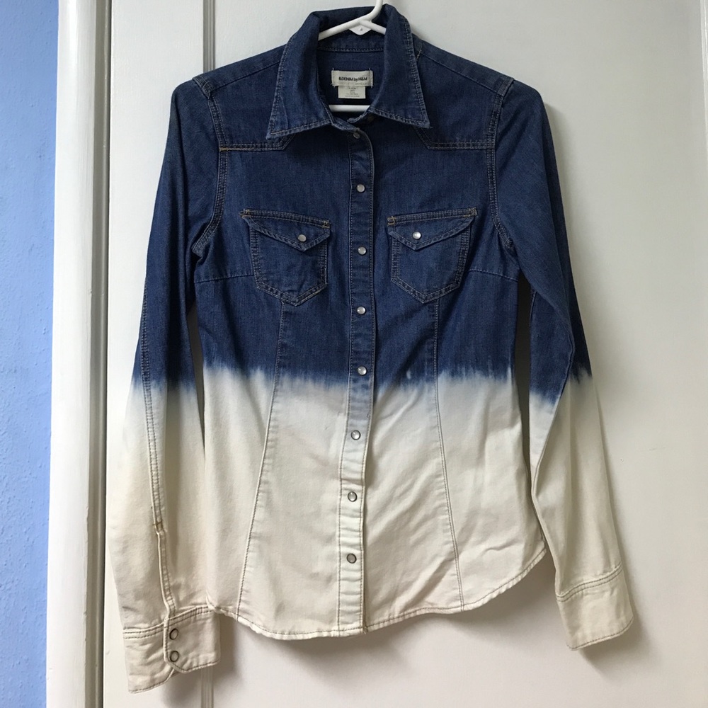 Ombré denim button up