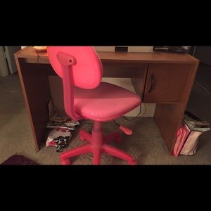 Desk with roll out chair