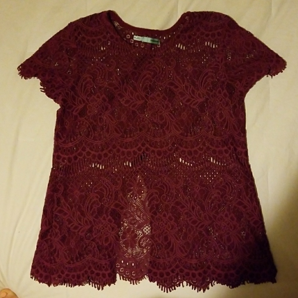 Maroon lace shirt