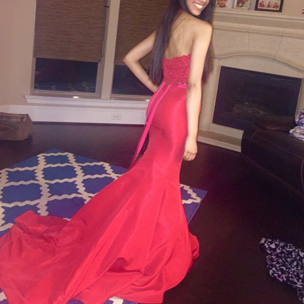 Sherri Hill long red dress, worn once!