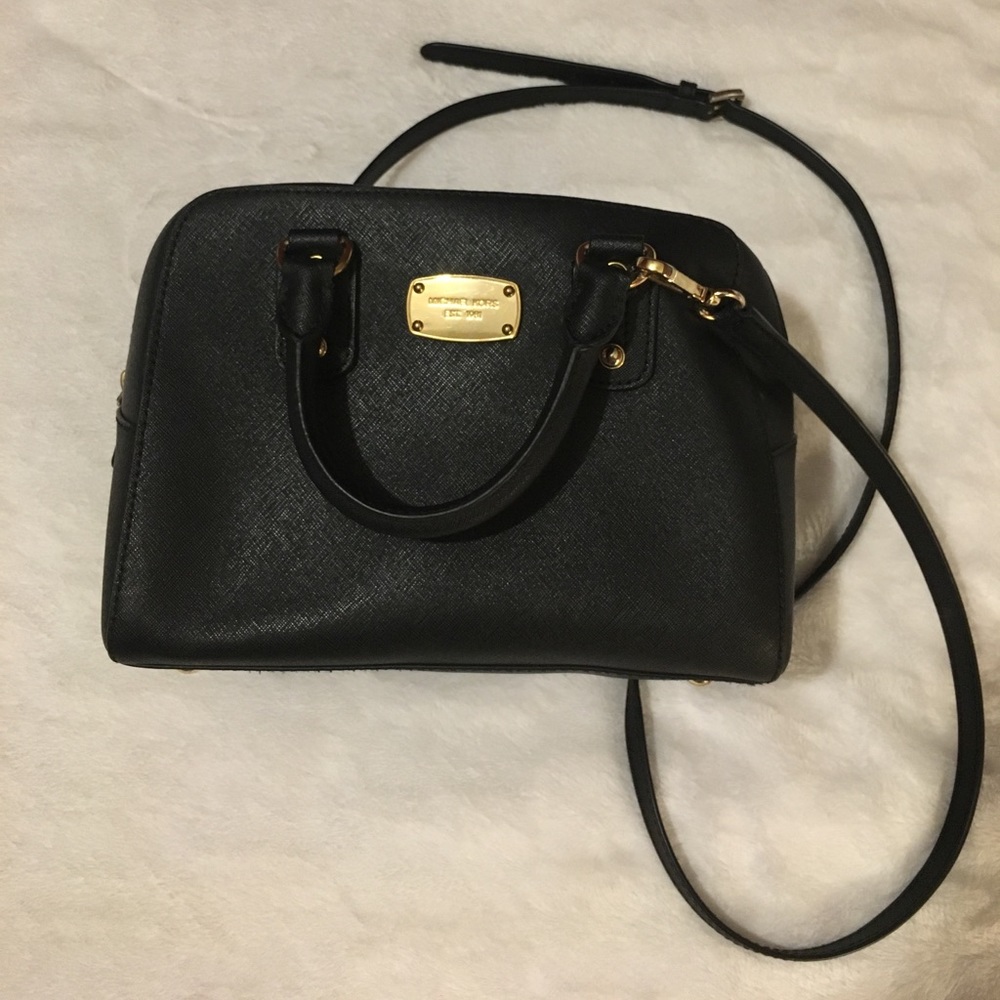 Michael Kors Saffiano Leather Mini Black Satchel