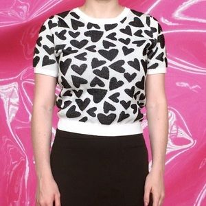 NWOT Forever 21 Black Heart Crop Top