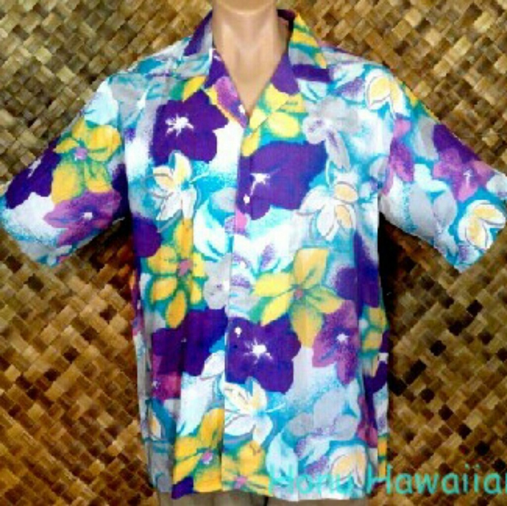 ISLANDER mens HAWAIIAN Shirt. Large