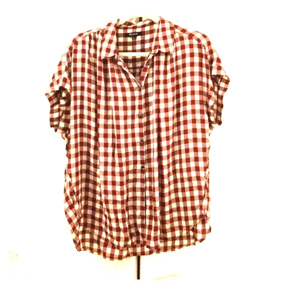 Madewell Tops - Madewell red & white check central shirt