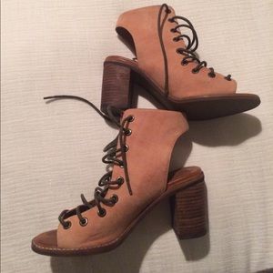 Free people minimal lace up heels