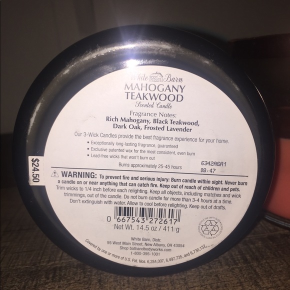 Mahogany Teakwood Bath And Body Works Candle - Picture 2 of 3