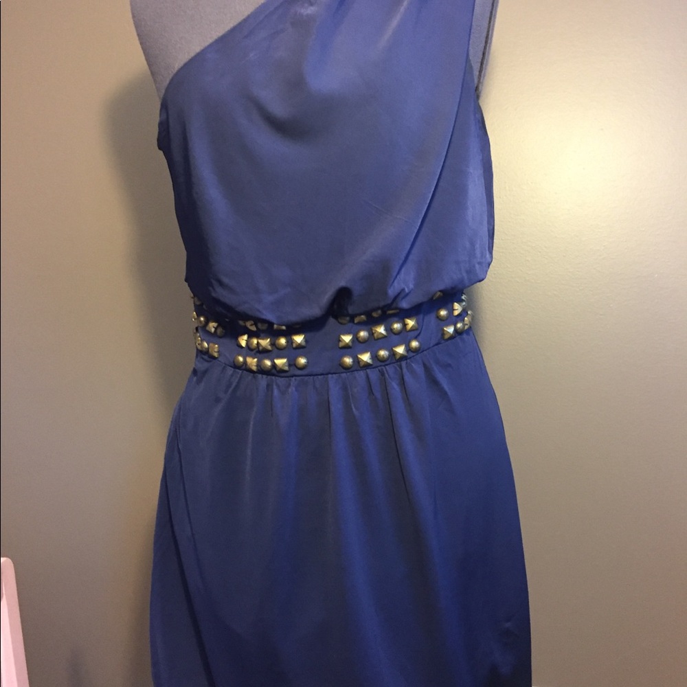 Laundry by Shelli Segal Studded One-Shoulder Dress
