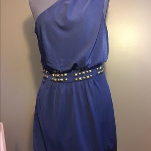 Laundry by Shelli Segal Studded One-Shoulder Dress