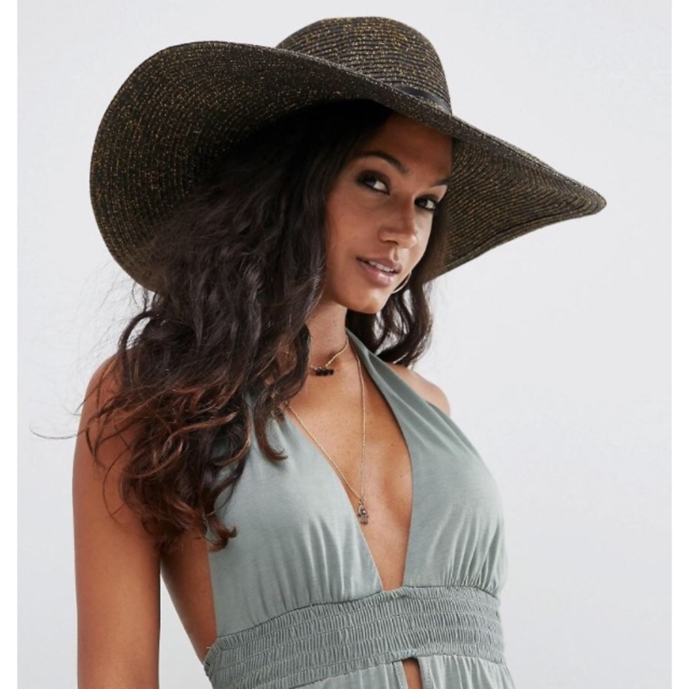 NWT Black and Gold ASOS straw hat