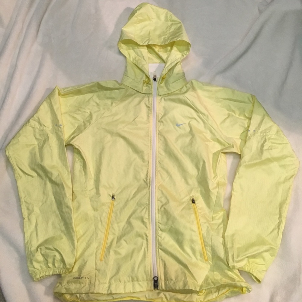 Nike light yellow waterproof jacket