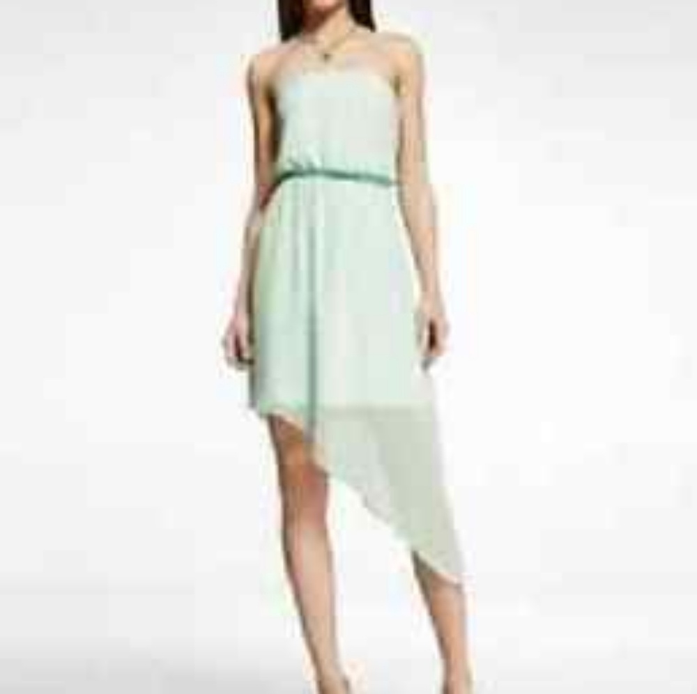 Express Assymetrical Mint Green Dress