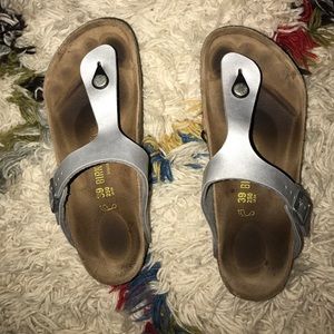 Silver birkenstocks