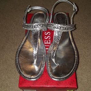 Guess silver sandals