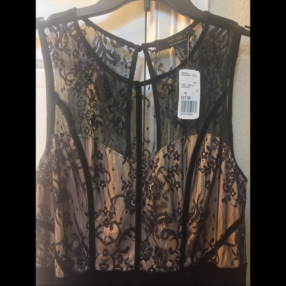 Black/Nude Lace/Velvet Cocktail Dress Set