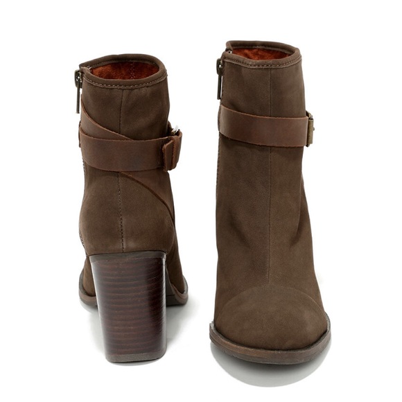 Nubuck Texas Brown Leather Tall Ankle Boots - Picture 6 of 6