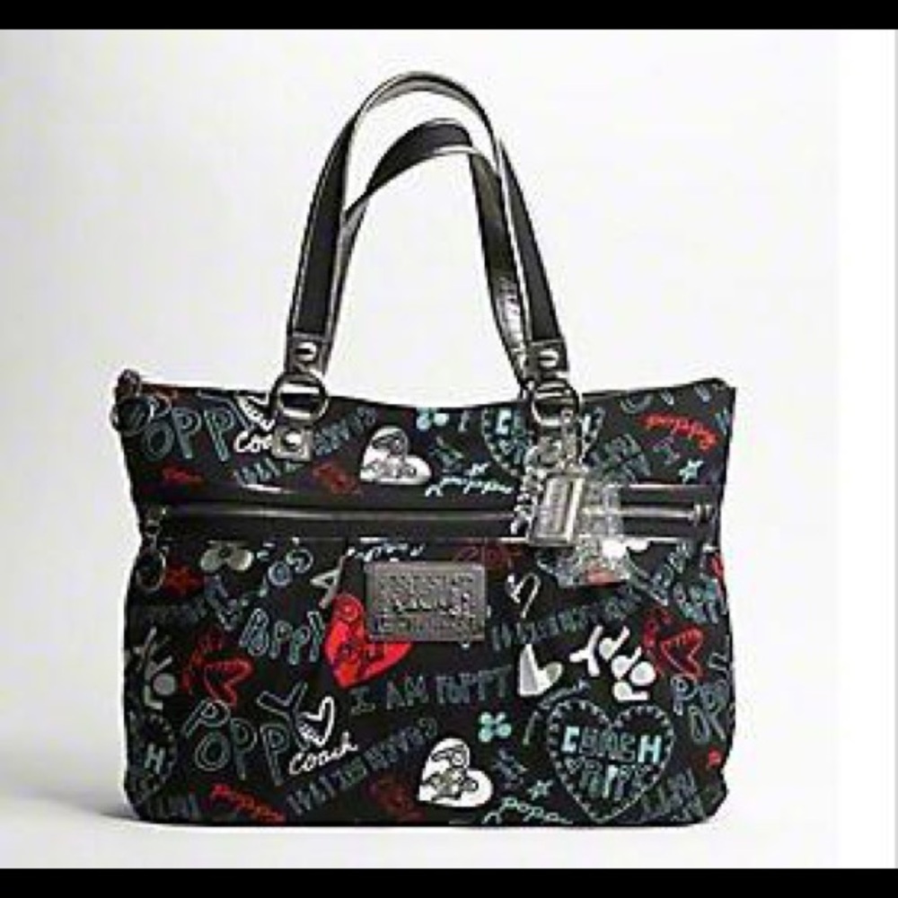Coach 16052 Poppy Heart Graffiti Tote