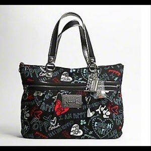 Coach 16052 Poppy Heart Graffiti Tote