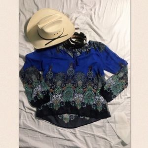 Blue Polyester Dress Top