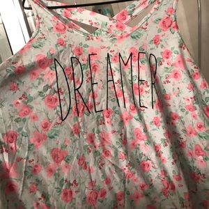 Floral racer back that reminds you to Dream!