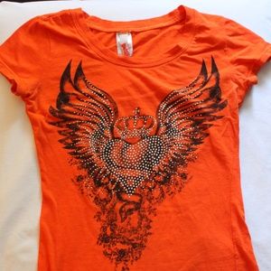 Bling Bling Orange Graphic T-Shrit