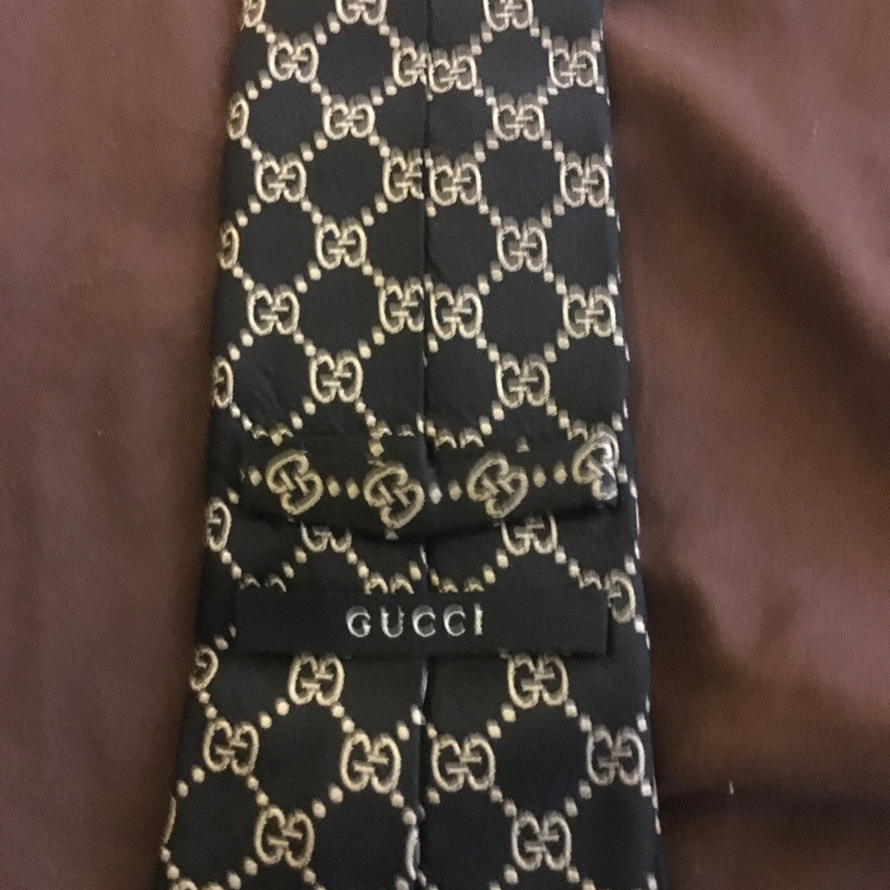 Black and white authentic Gucci tie