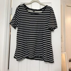Wide Crew Neck Classic Striped Tee