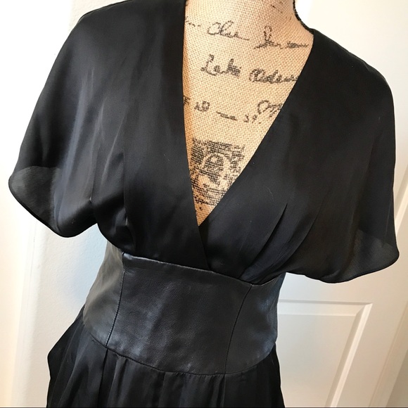 BEBE women's black romper with faux leather band - Picture 2 of 5