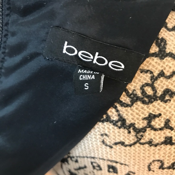 BEBE women's black romper with faux leather band - Picture 5 of 5