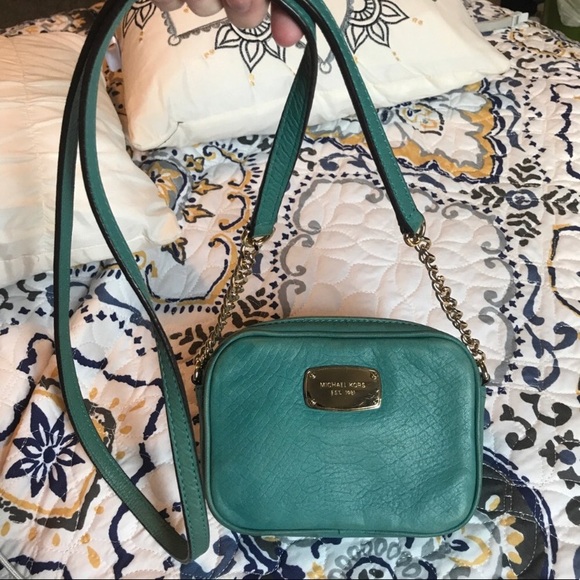 Michael Kors Handbags - Michael Kors Crossbody • Turquoise & Gold