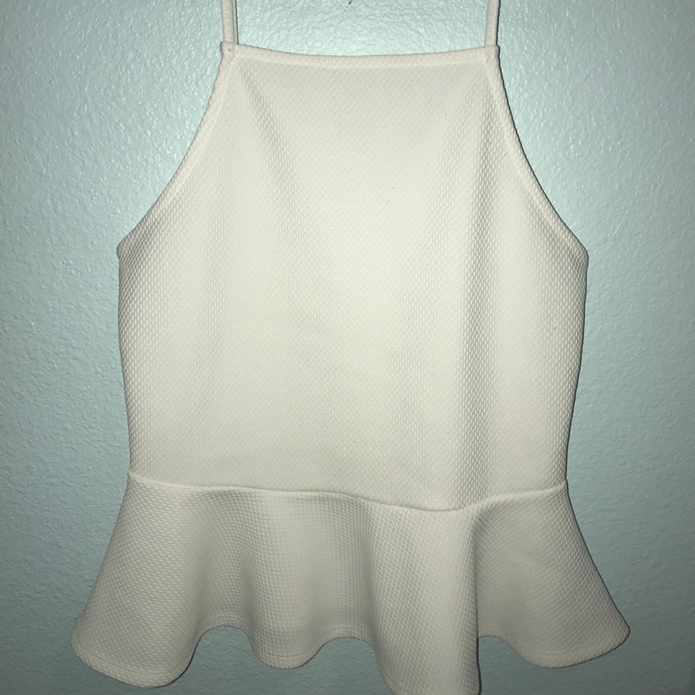 White peplum top