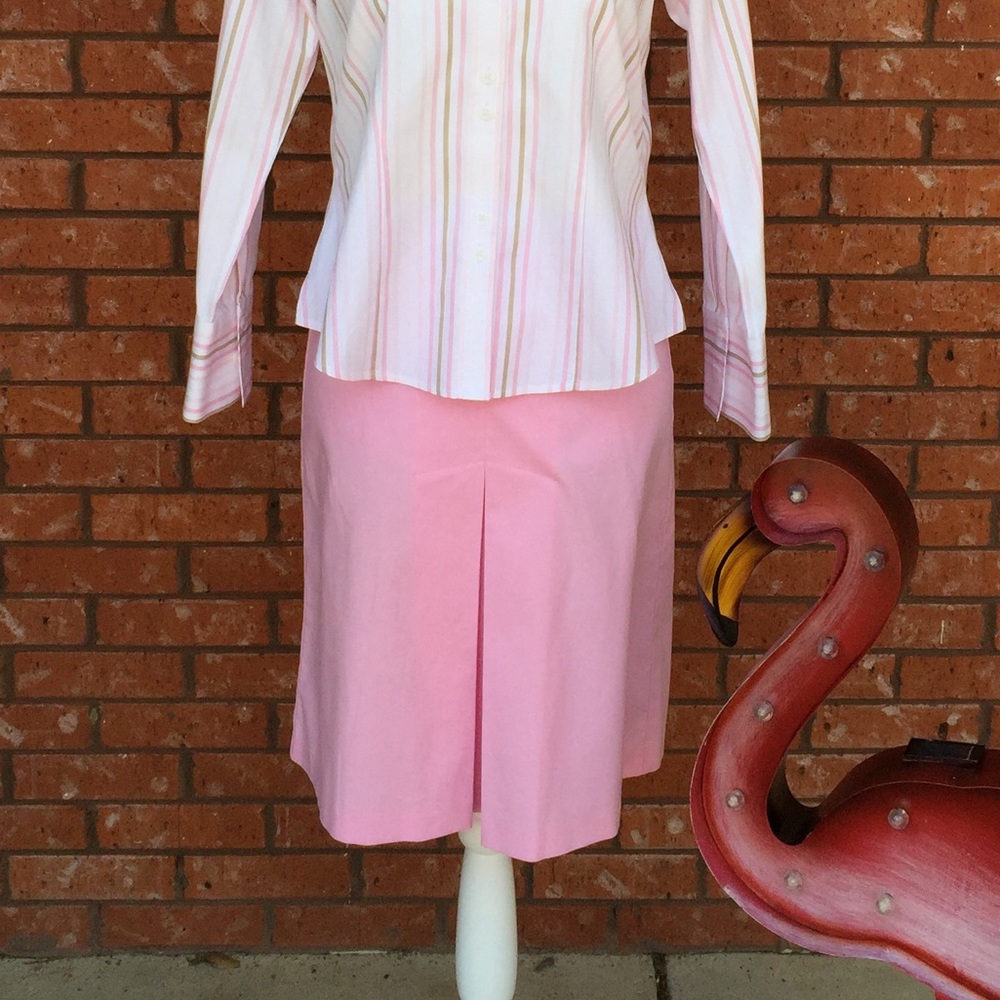 Sisley light pink front pleat skirt