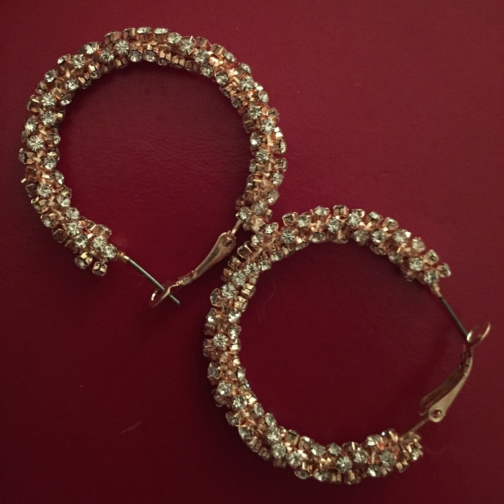 Rose gold hoop earrings