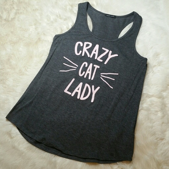 Crazy Cat Lady Flowy Racerback Tank Sml Med Large - Picture 3 of 5
