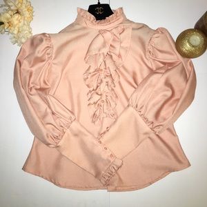 Exclusively Designed Puff Shoulder Ruffled Blouse