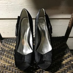 Black Peep Toe Pumps