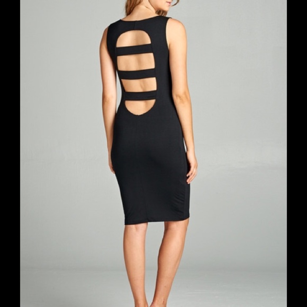 Ladder Back Dress - Black