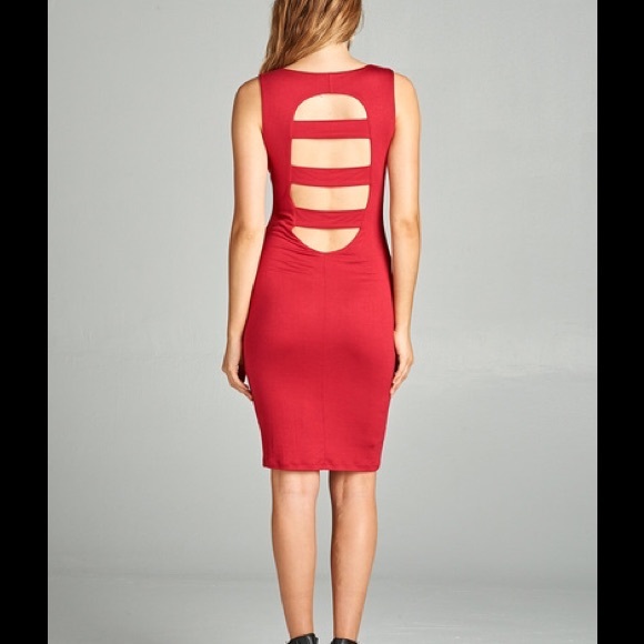 Ladder Back Dress - Red - Picture 3 of 6