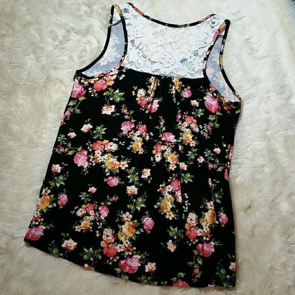 Floral Lace Flowy Hi Low Tank Small Medium Large - Picture 6 of 8