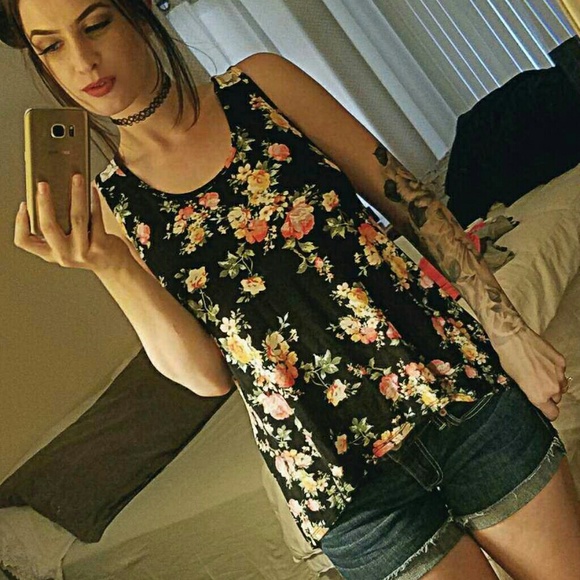 Floral Lace Flowy Hi Low Tank Small Medium Large - Picture 3 of 8