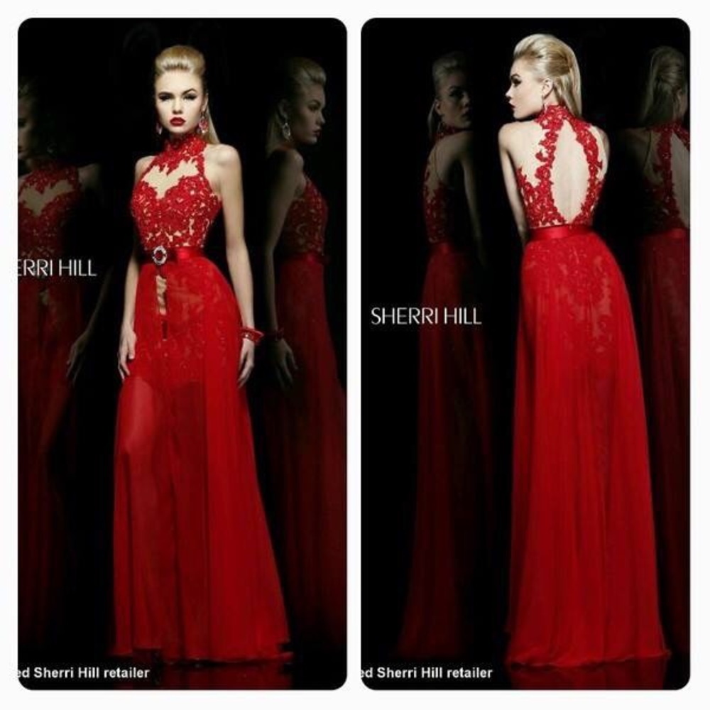 Sherri Hill Red Short Long Dress Homecoming/Prom