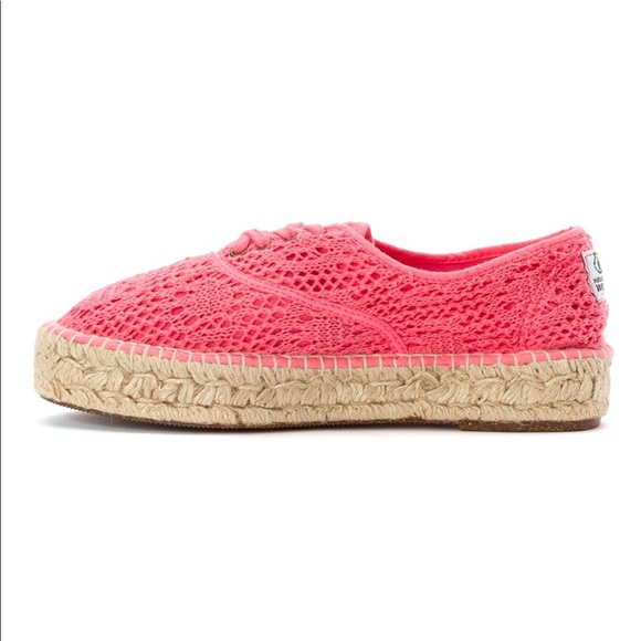 Eco Friendly Pink Crochet Espadrille Sneakers - Picture 4 of 5