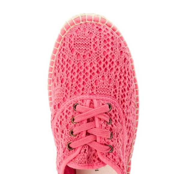 Eco Friendly Pink Crochet Espadrille Sneakers - Picture 5 of 5