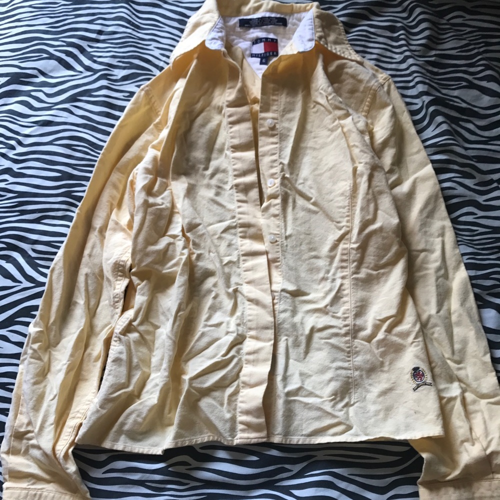 Tommy Hilfiger long sleeve button up sunny yellow
