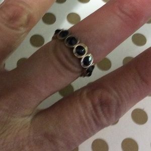 Lucky brand black stone with gold ring size 7