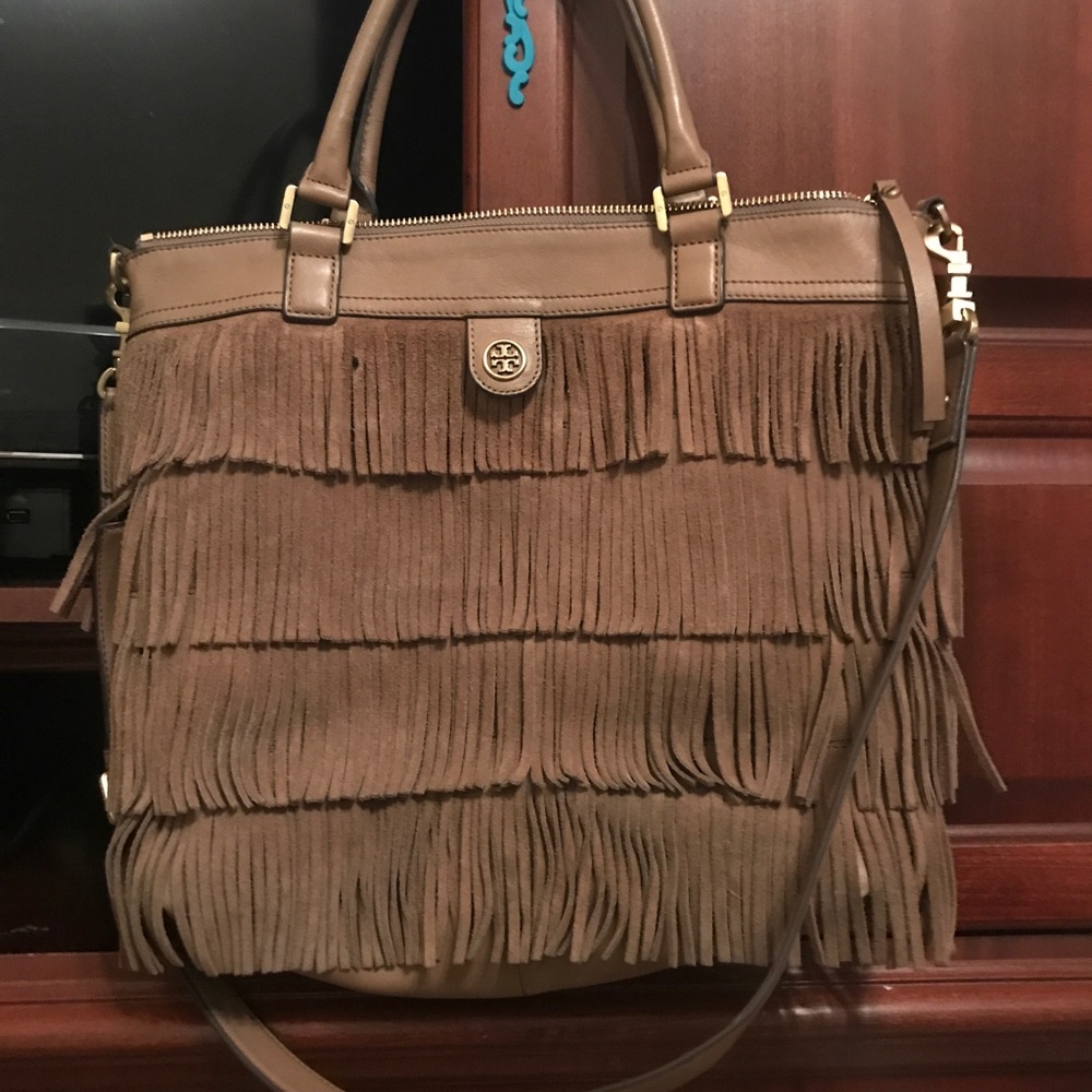Authentic Tory Burch suede and leather bag!