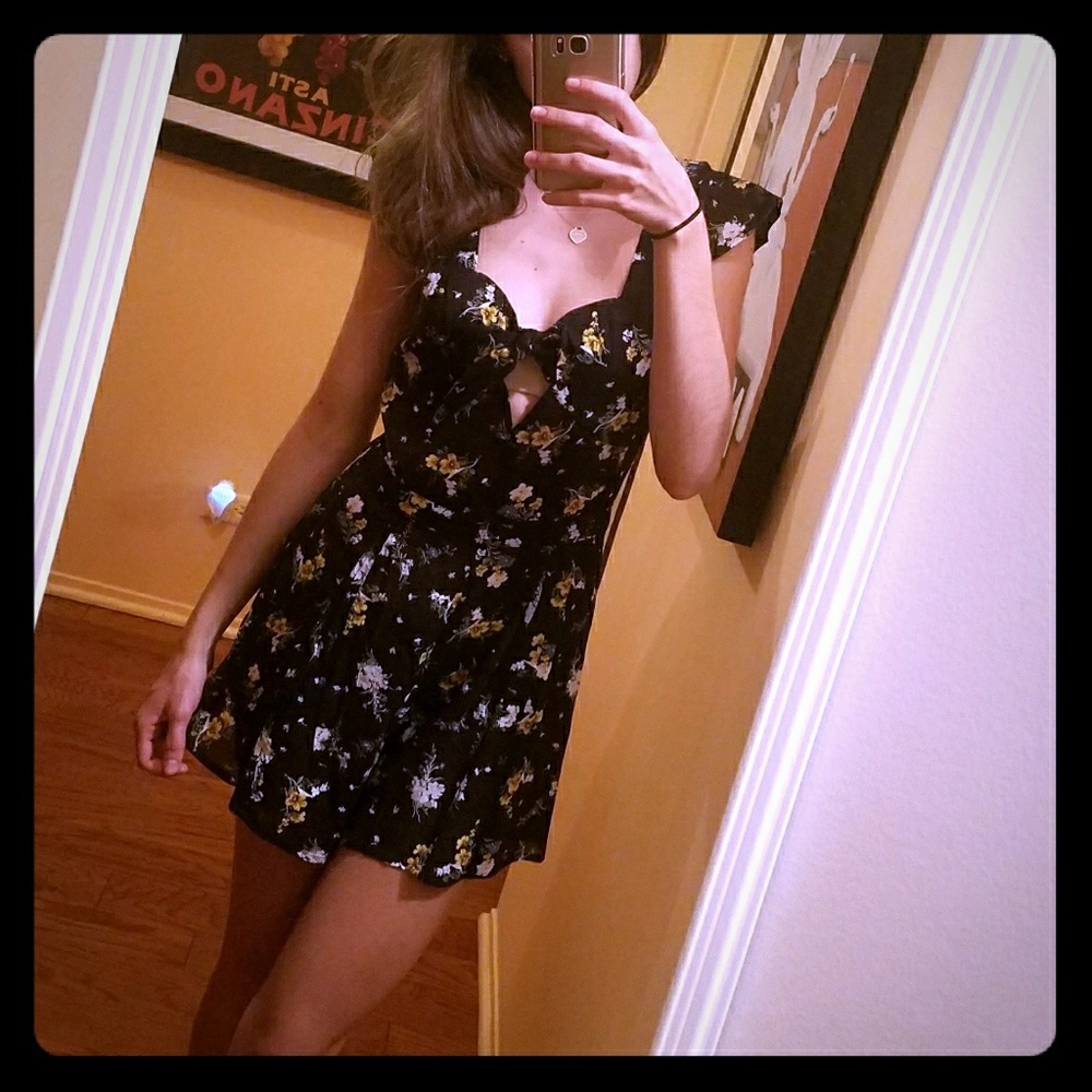 Black Floral Romper