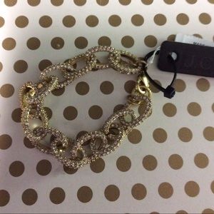 Jcrew gold pave link bracelet