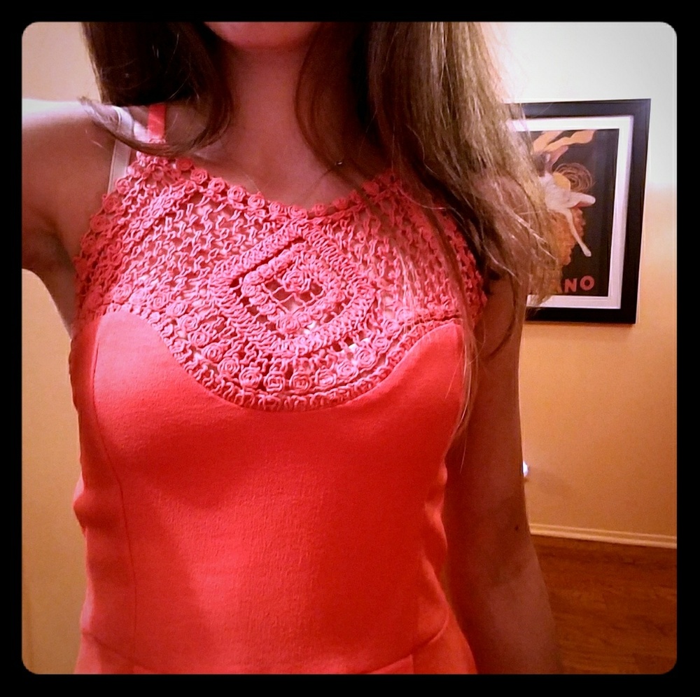 Crochet Peach Romper