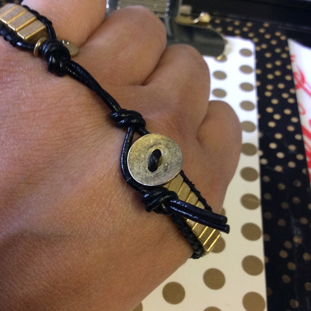 Gold and leather bracelet from jcrew